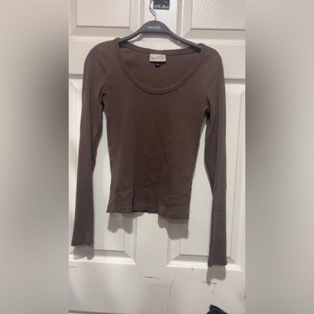 Universal thread ribbed, long sleeve tee stain on back #UniversalThread